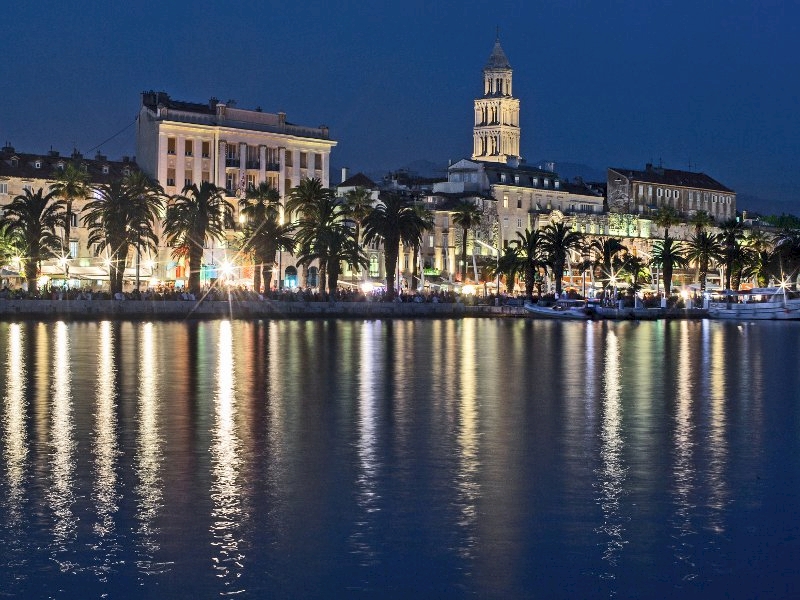 13.07.2015., Split, Croatia - View at the seafront at the night. Photo: Davor Puklavec/PIXSELL