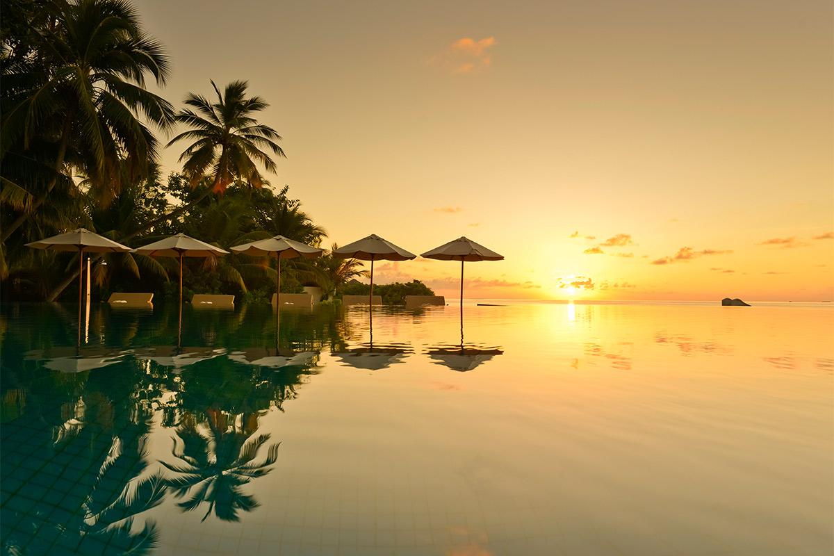 Sonnenuntergang in den Malediven